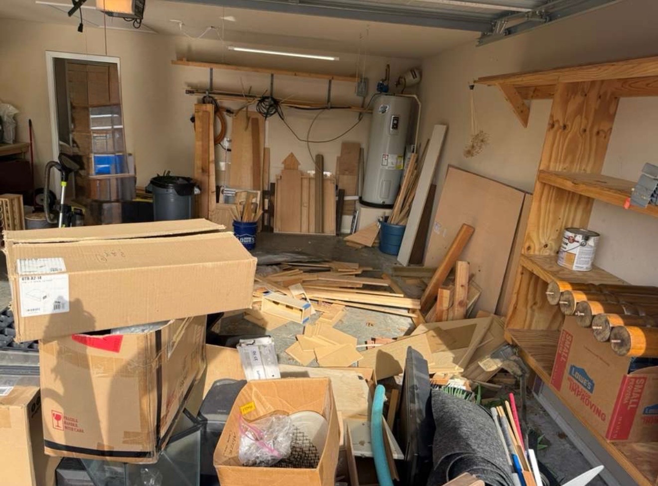 Garage Loaded with Wood